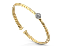 Pulsera de Plata 925 laminado en Oro Amarillo con Circonitas.
