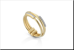 Anillo Multifilo en Plata 925 laminado en ORO Amarillo con Circonitas.