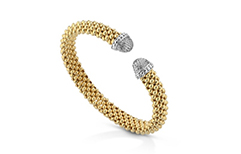 Pulsera de Plata 925 laminado en Oro Amarillo con Circonitas.