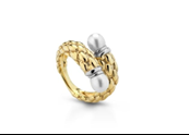 Anillo contrario en Plata 925 con Perlas.