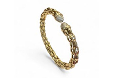 Pulsera de Plata 925 laminado en Oro Amarillo con Circonitas.